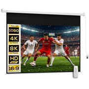 Telo Proiettore 100 Pollici con Telecomando, in PVC e Metallo, 247x7.5x168 cm, Bianco
