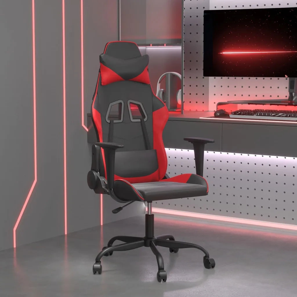 Sedia da Gaming | Sedia da e-sports Nera e Rossa in Similpelle