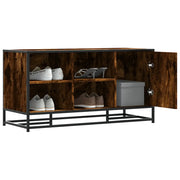 Scarpiera in Rovere Fumo 100x40x53,5 cm in Truciolato e Metallo 849216