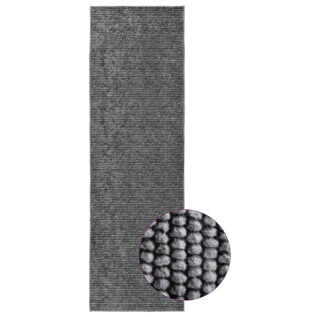 Tappeto Antracite 50 x 300 cm 100% Poliestere 3 mm Lavabile 42041680