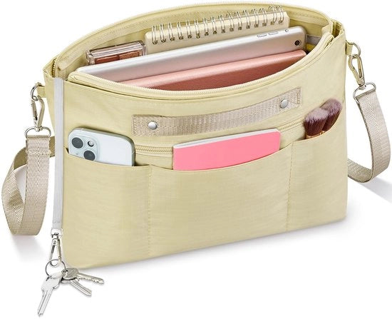 Organizzatore per Borse con Cinturino Removibile, Tasca Interna Grande, Borsa Organizzatore con Cinturino Removibile (Arancia, S)
