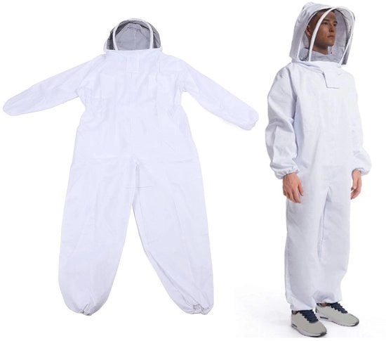 Kit di protezione completo per il corpo - Abbigliamento professionale per apicoltori - Protezione contro le punture d'ape - Incluso guanto - Materiale di sicurezza - Comodo e duraturo - Overall per apicoltori
