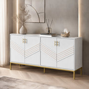 MADIA 4 ANTE 160x40x80,5 cm MDF Bianco e effetto legno