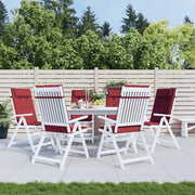 Cuscini Sedia con Schienale Alto 6 pz Rosso Vino Tessuto Oxford 361903