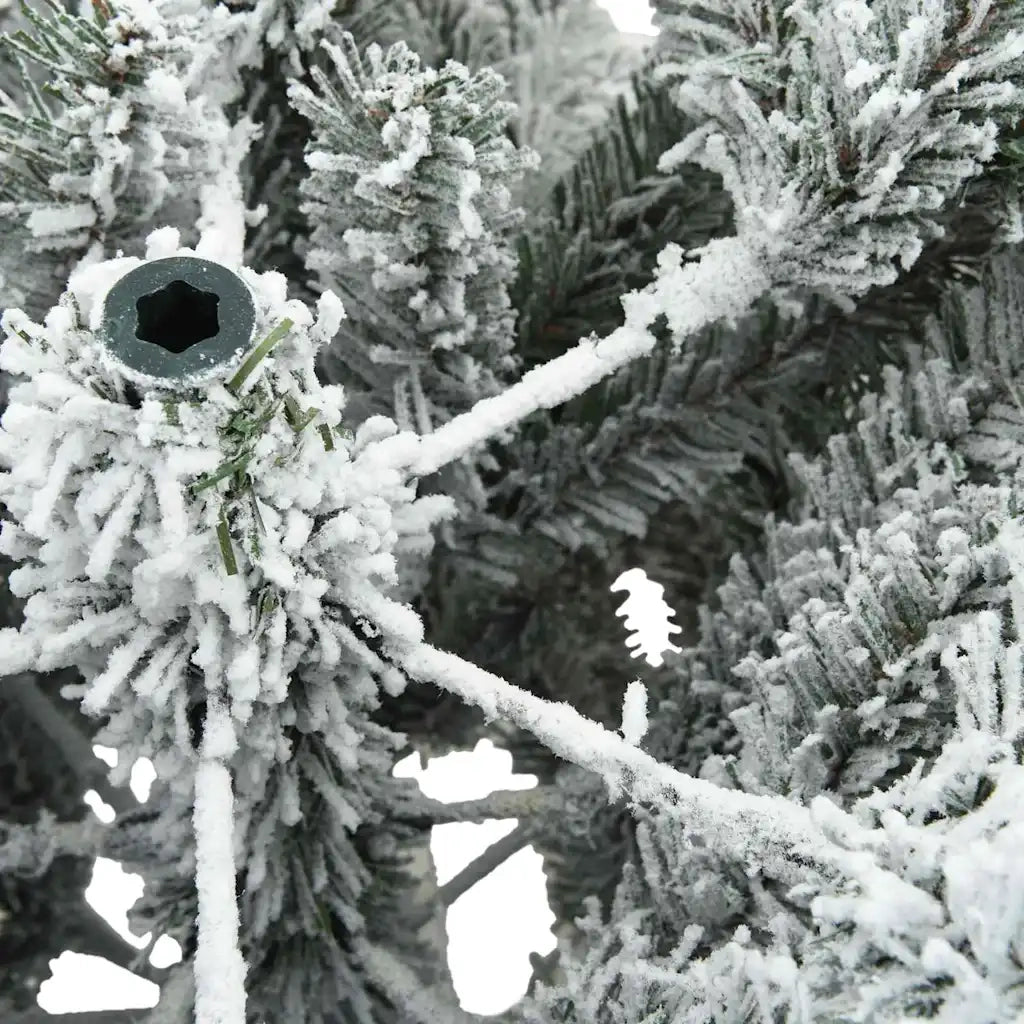 Albero di Natale Artificiale Snodato Foderato di Neve Bianco