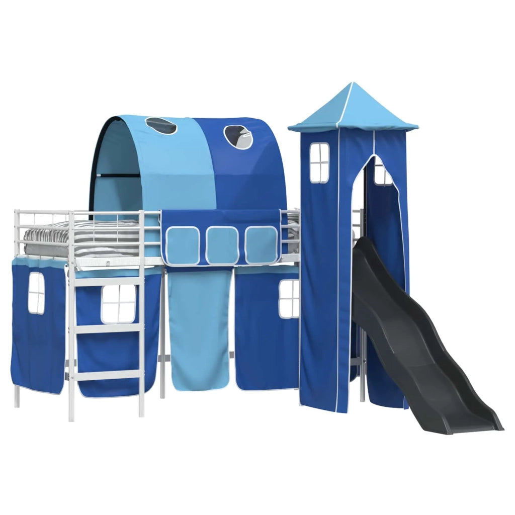 Struttura del letto loft per bambini Bianco e Blu 90 x 190 cm 42020901