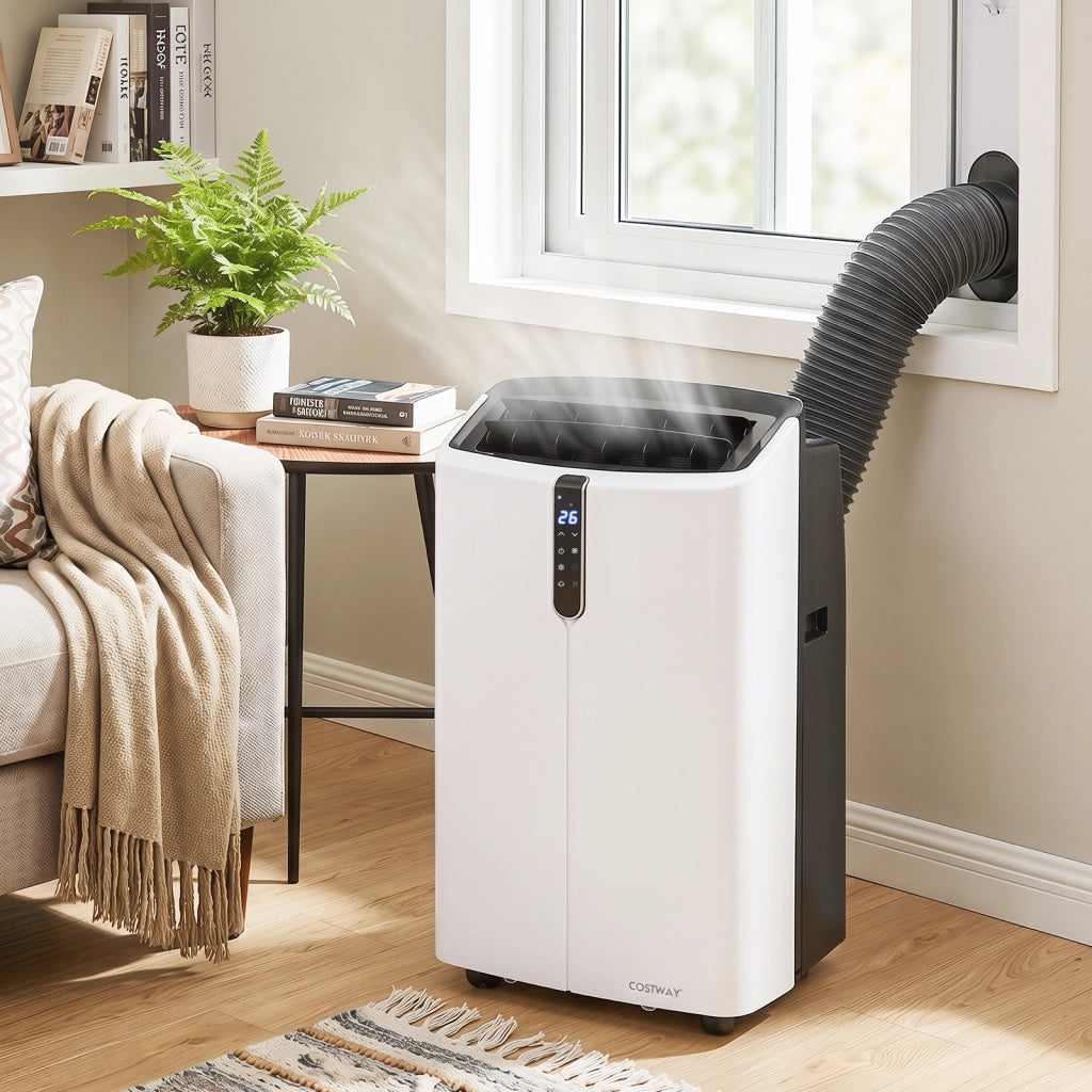 Condizionatore portatile caldo freddo 47 dB bassa rumorosit¨¤, Condizionatore d'aria 5 in 1 con telecomando 14000 BTU