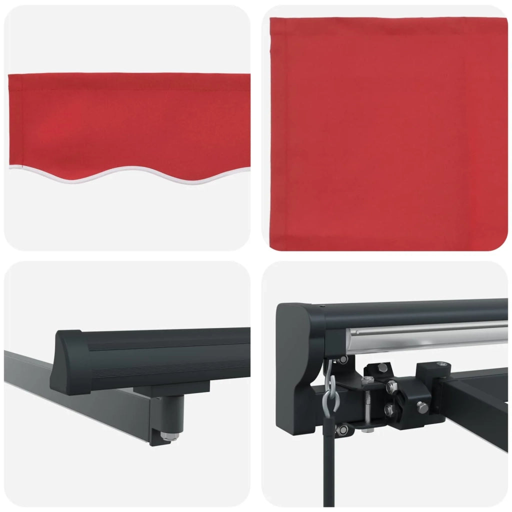 Cornice per Tenda Manuale con LED Rosso e Antracite 3 x 2,5 m 3420816