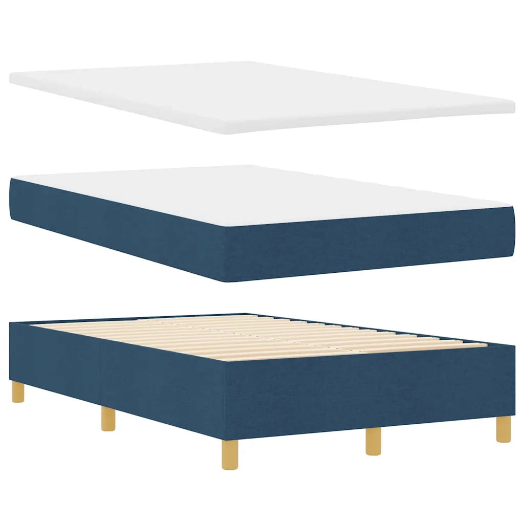 Letto a molle con materasso Blu 120 x 190 cm Tessuto