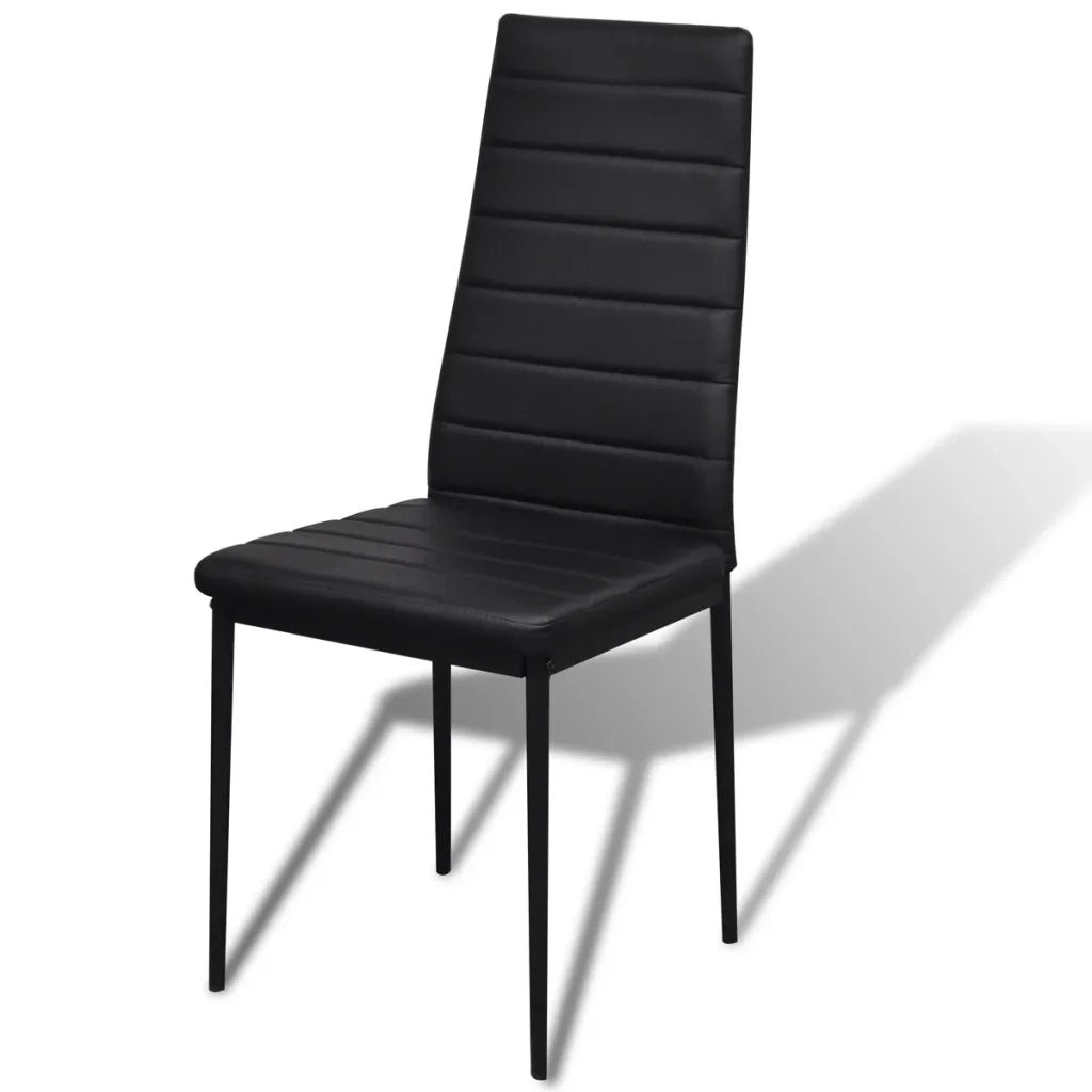 Set da Pranzo 5 pz in Pelle Artificiale Nero 275412
