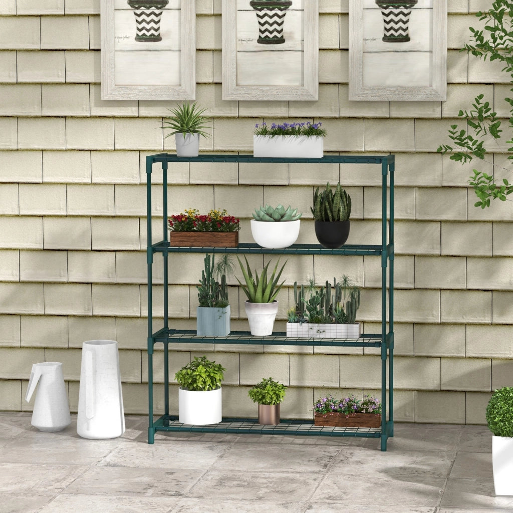 Portapiante 4 livelli ¨C zephmum ¨C acciaio verde 89x28x107 cm