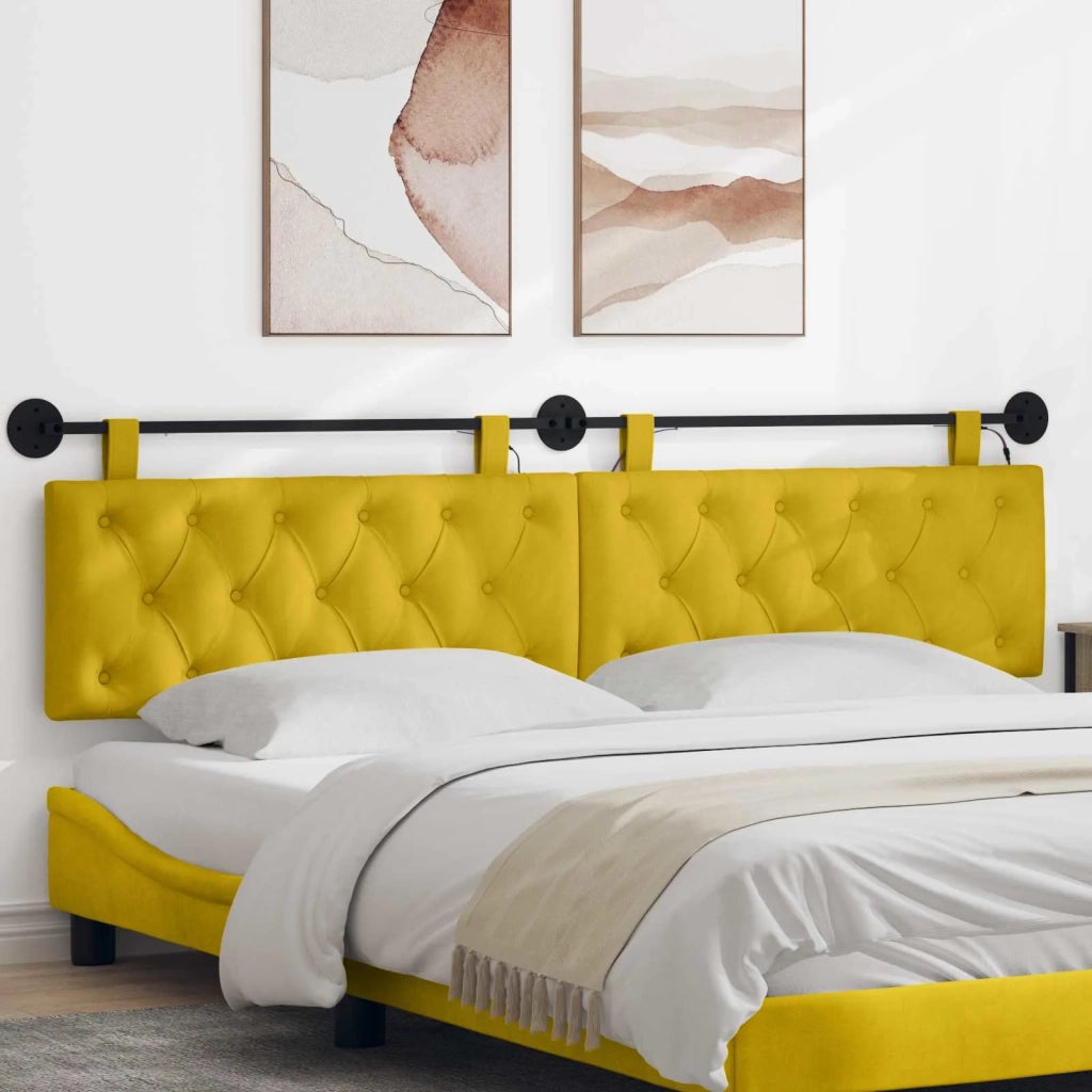 Testiera | Testata sospesa Con luce LED Giallo Velluto