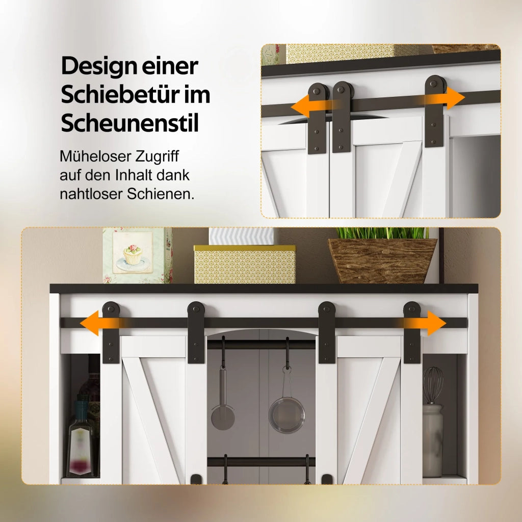Armadio pensile da cucina con 2 ante scorrevoli e ripiani regolabili, 80x31x76 cm, per soggiorno, bagno e lavanderia