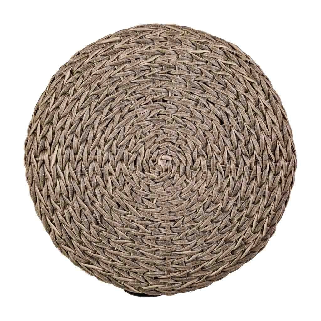 Sgabello in polyrattan grigio d40x48h