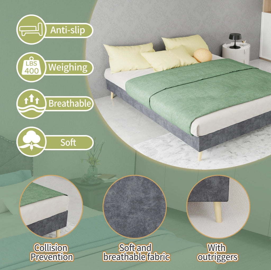 Letto imbottito 140x200 cm grigio
