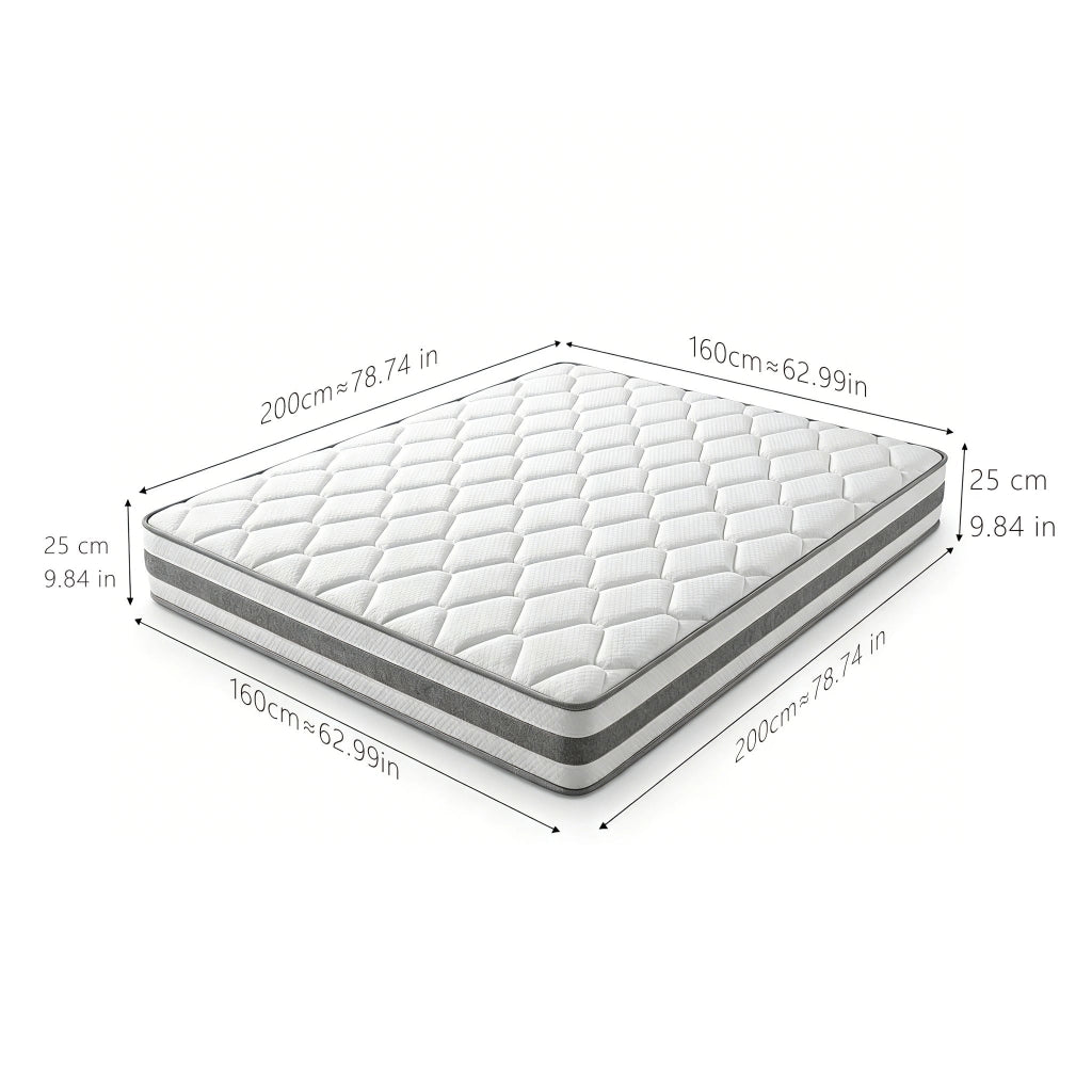 MATERASSO in schiuma e molle insacchettate 25 cm Bianco