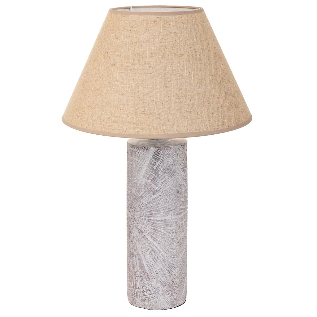 Lampada da tavolo in poliresina bianca