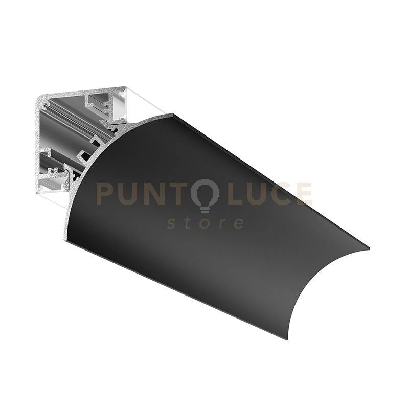 LUBIANA C - PROFILO E DIFFUSORE PER PARETE/SOFFITTO MT 2 NERO OPACO