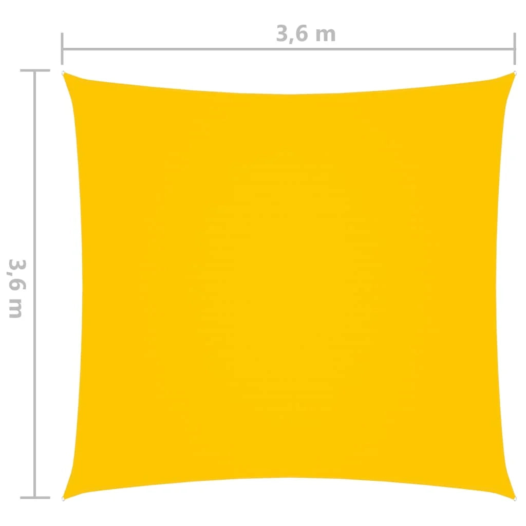 Vela ombreggiante/ombrellone quadrato in tessuto Oxford 3,6 x 3,6 m giallo 02_0009476