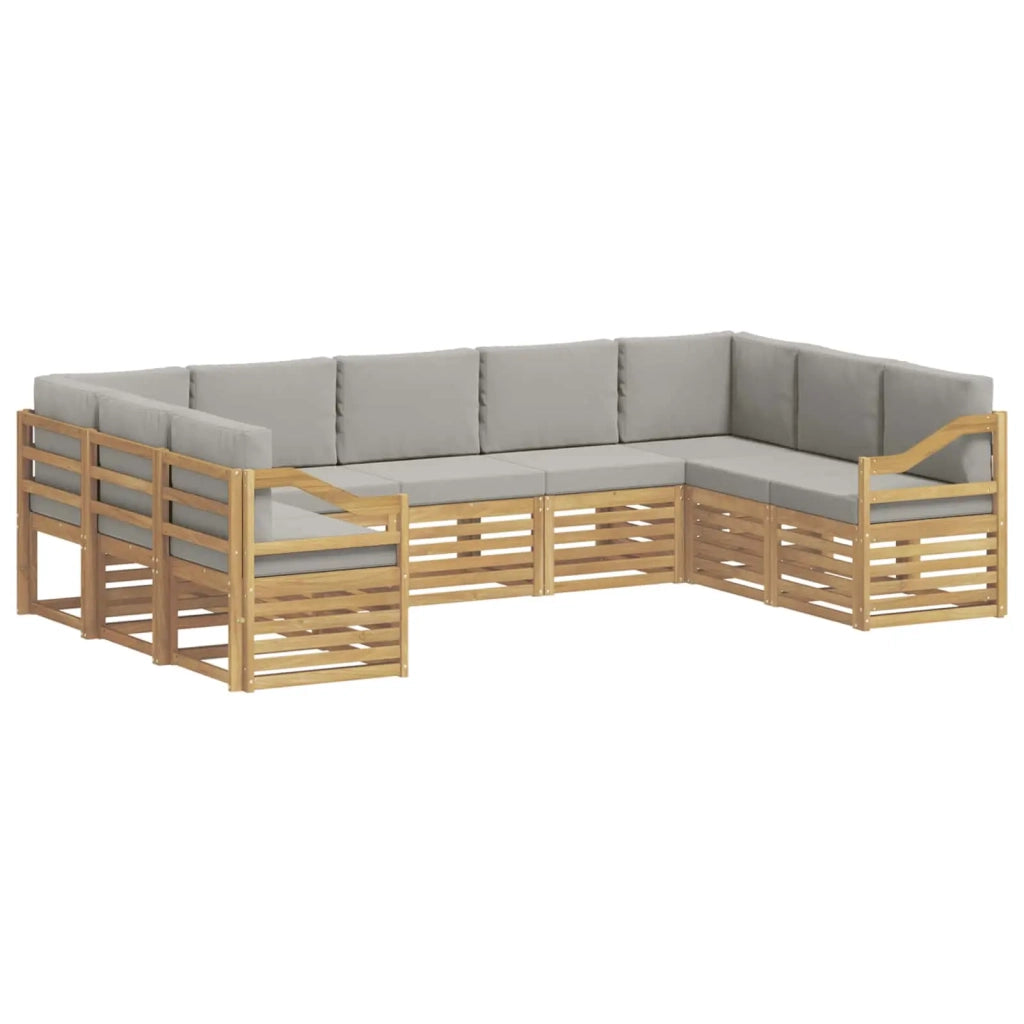 Set divano sezionale 9 pcs Bianco e Grigio Chiaro 3392521