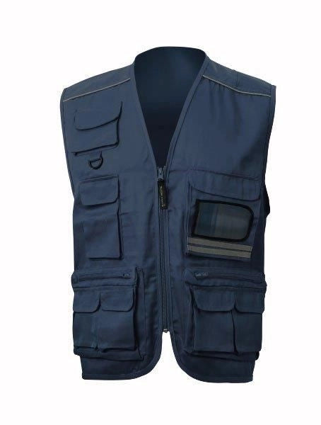 GILET MULTITASCHE BLU Tg. M
