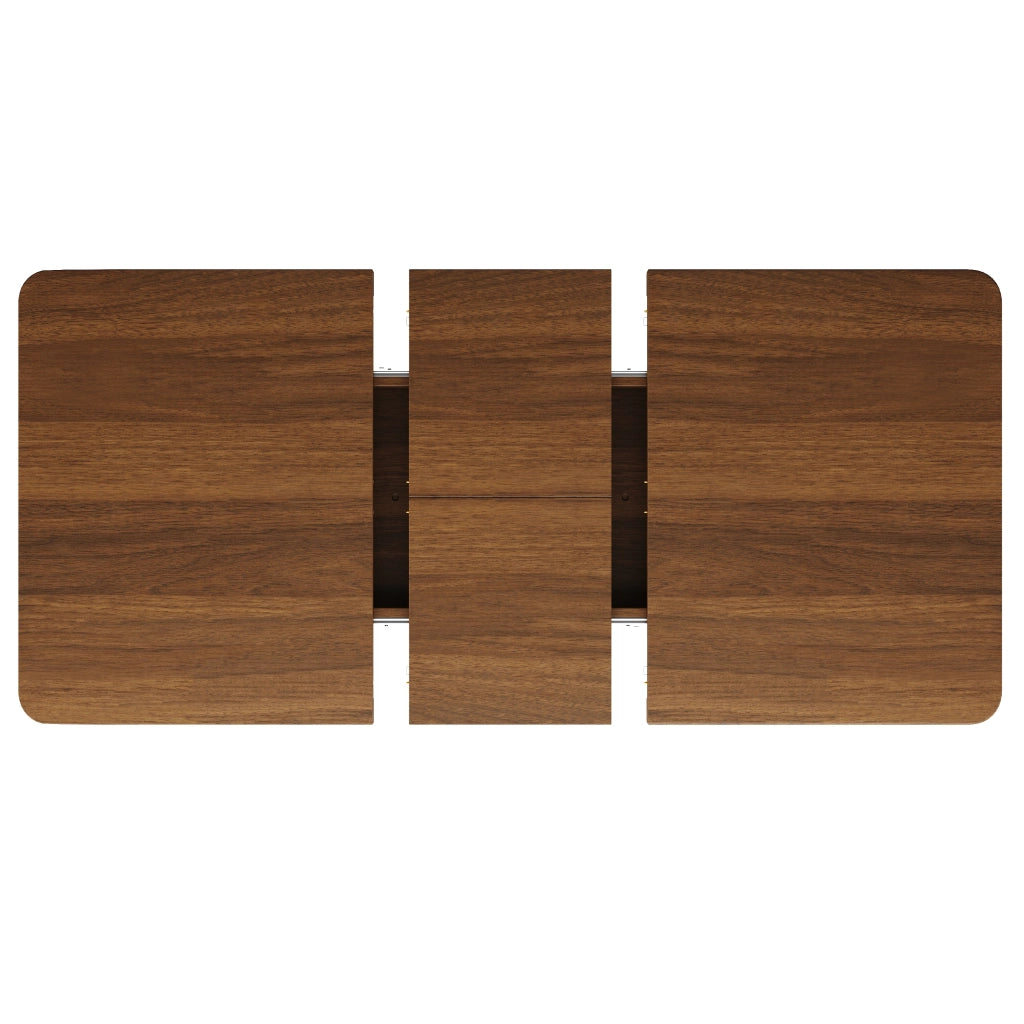 Tavolo da pranzo estensibile da 140 a 180 cm con vano contenitore in MDF e metallo marrone
