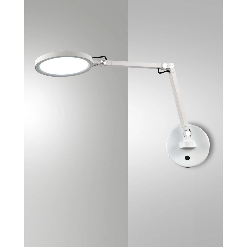 Regina - Lampada da muro orientabile rotonda Fabas Luce - Applique LED 9W dimmerabile CCT (3000K 4000K 5000K 6000K) - Alluminio