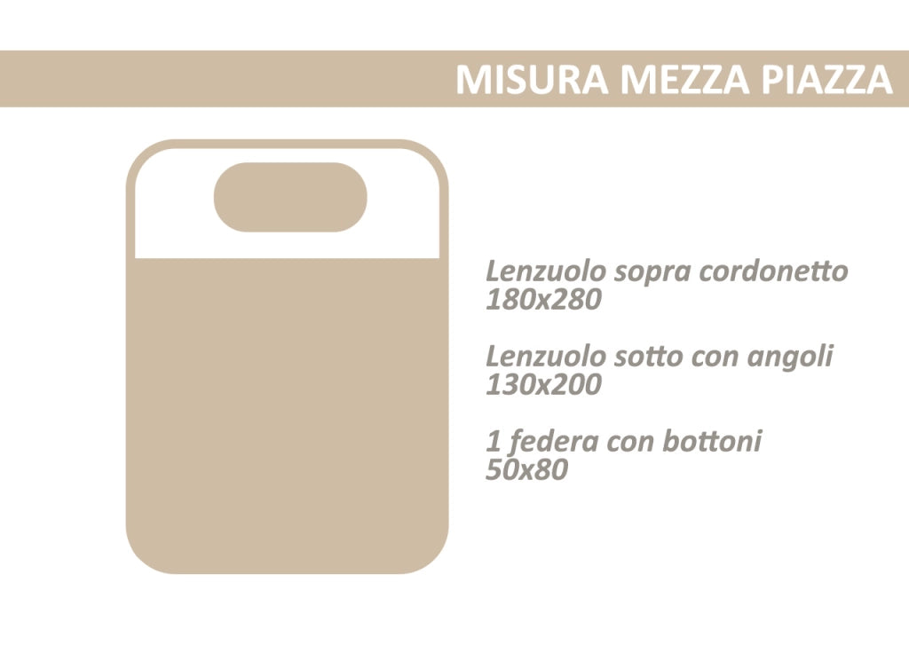 Completo Lenzuola Letto 100% Cotone Made In Italy Disegno Canva - Piazza e Mezza - Blu