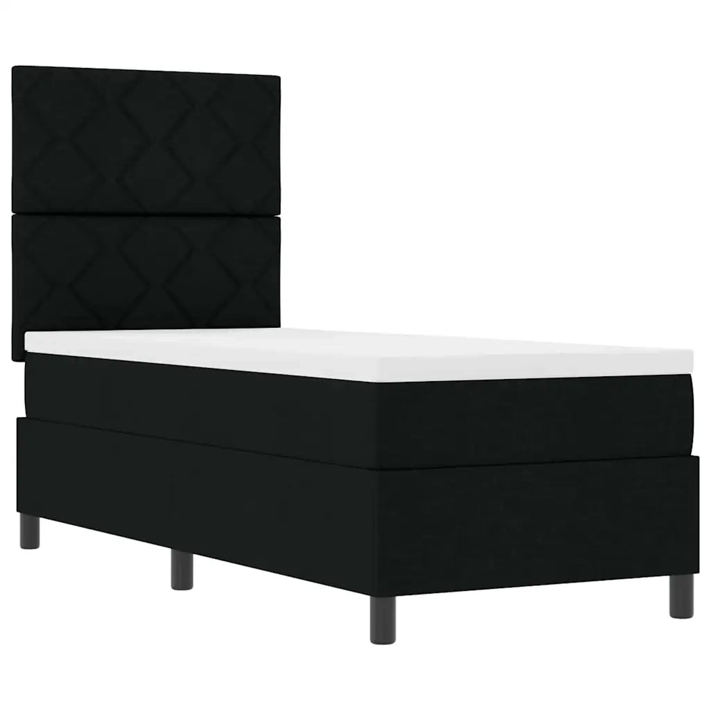 Letto a molle con materasso con led Nero 80 x 200 cm Tessuto