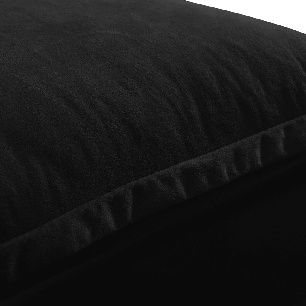 Divano modulare ULEVR 332x151x90 cm in ciniglia nera con ottomana mobile e braccioli rimovibili