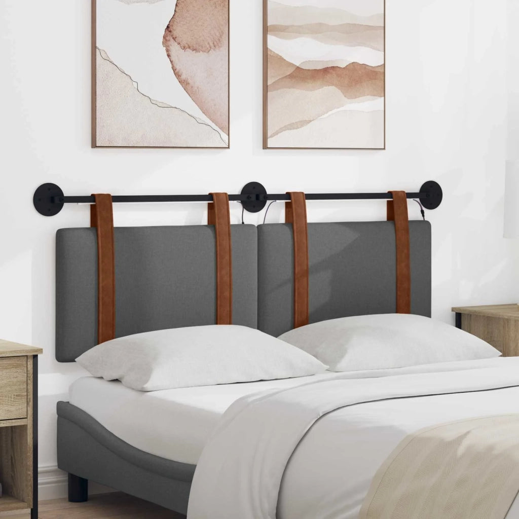 Testiera | Testata sospesa Con luce LED Grigio Scuro PU Antico