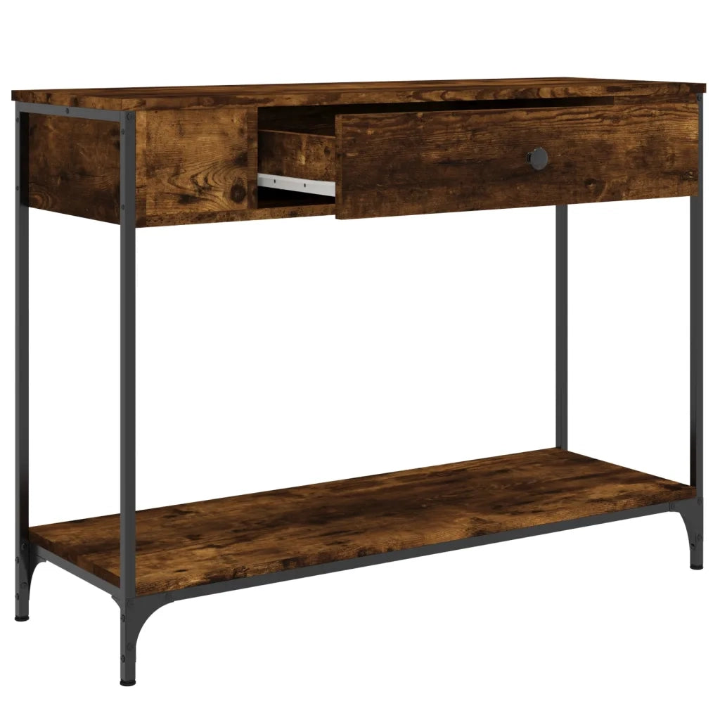 Tavolino Consolle | Tavolo d'Ingresso Rovere Fumo 100x34,5x75cm Legno Multistrato