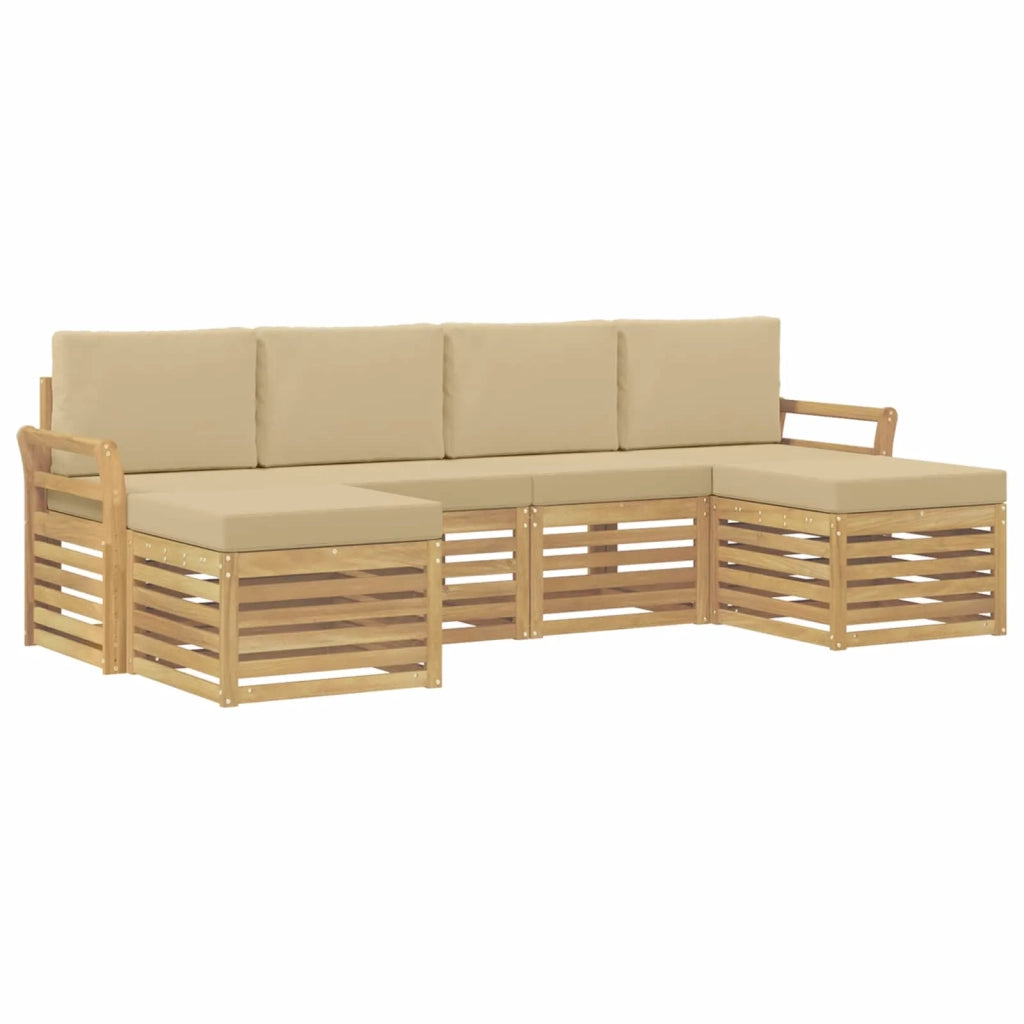 Set di divani da esterno 6 pcs Bianco e Beige 3392278
