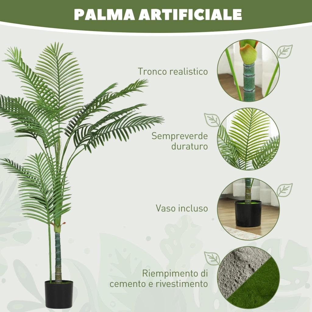 Palma Areca Finta ¨C Minimal ¨C Verde 150 cm con Vaso