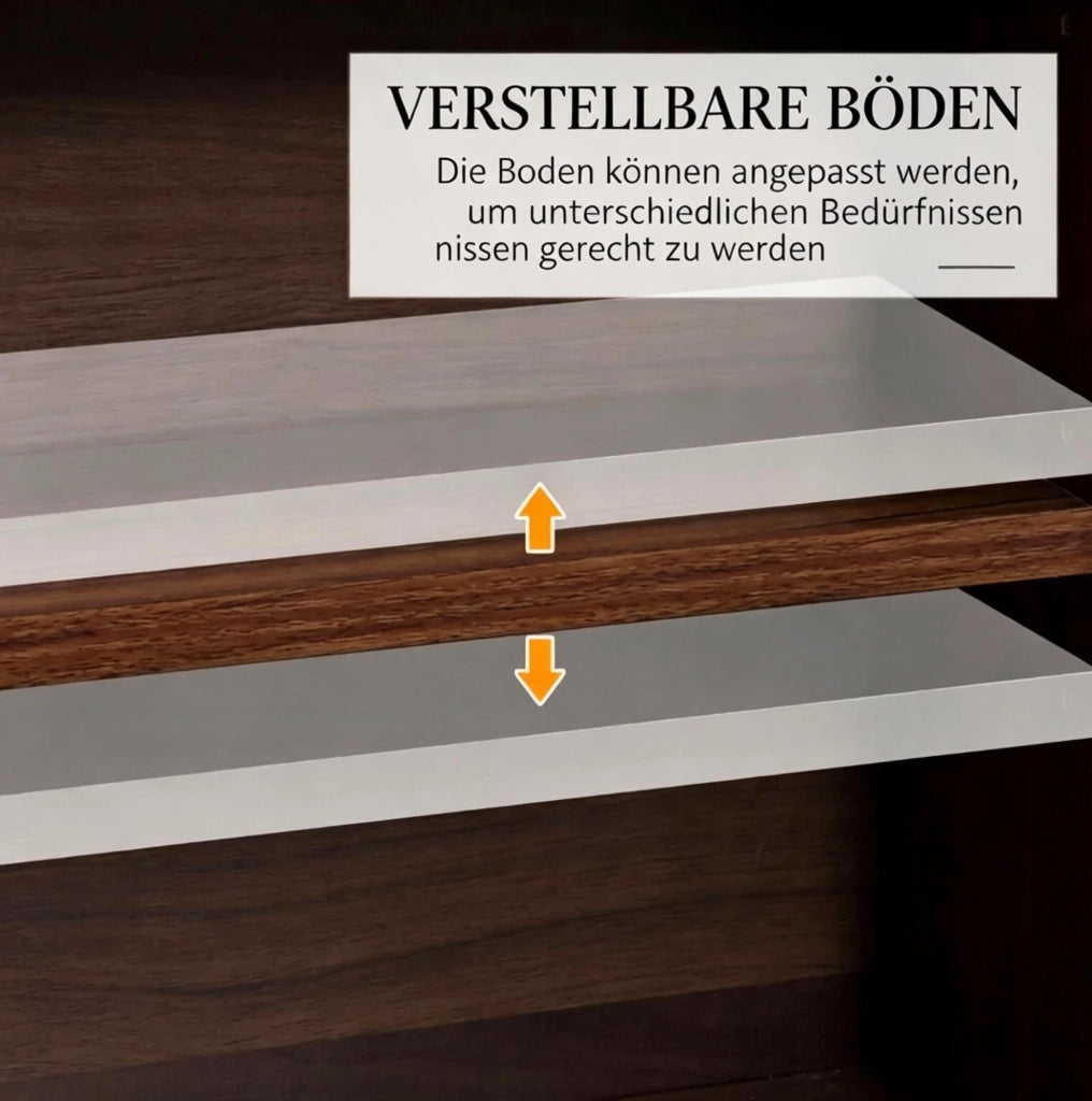 Scaffale Stand Moderno in MDF Marrone 102x23,5x195 cm per Libri, CD e Decorazioni con 36 Ripiani Regolabili
