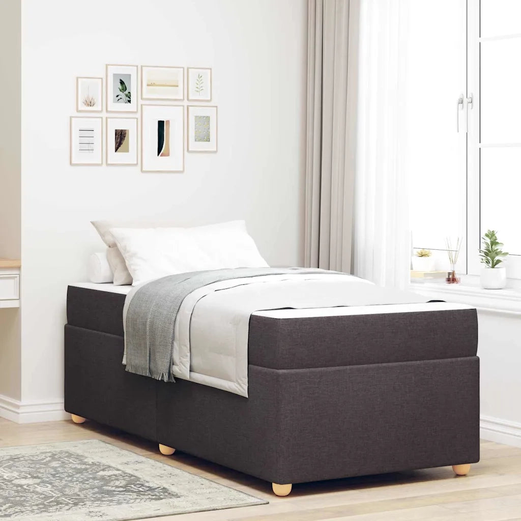 Struttura del letto Marrone Scuro 90 x 200 cm Tessuto