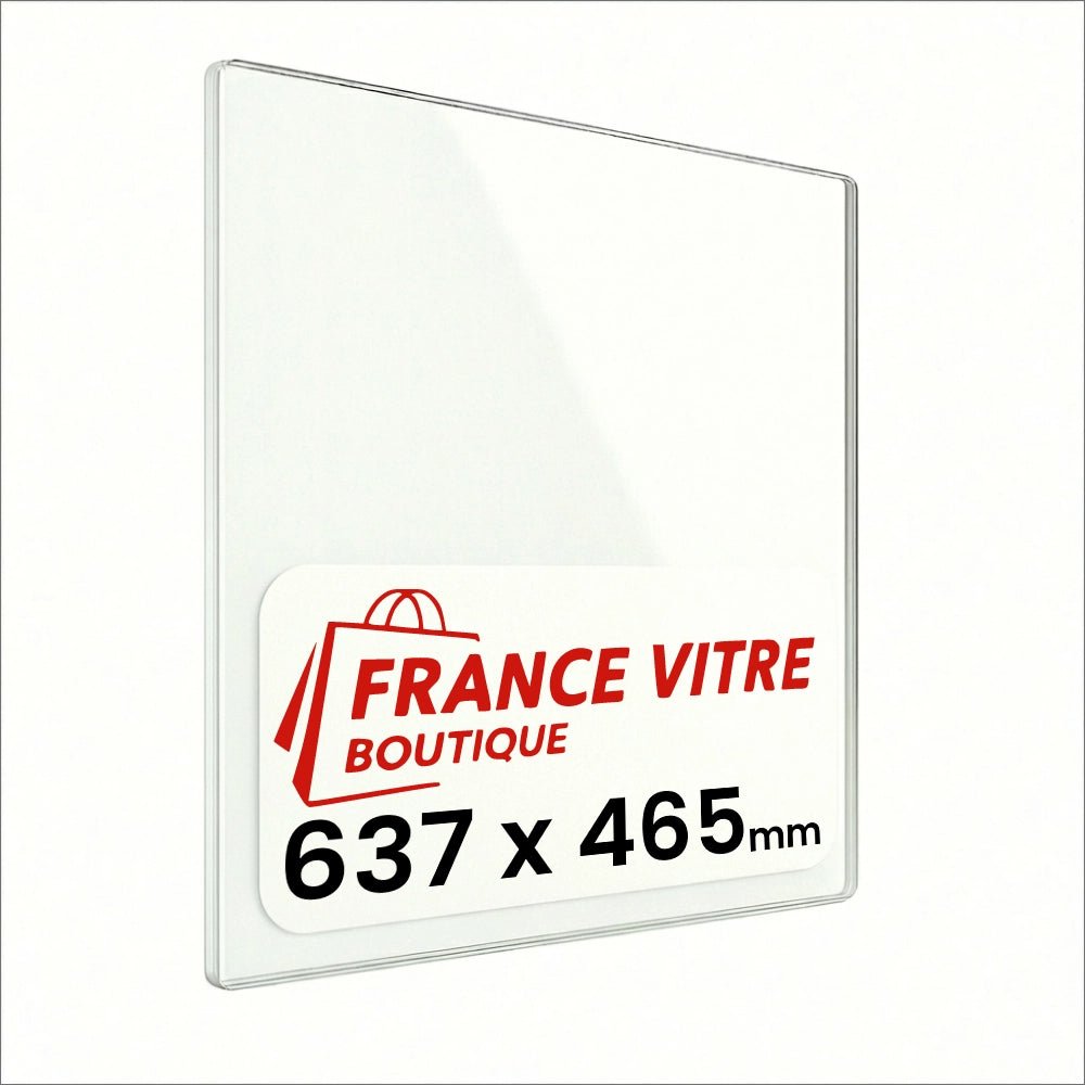 637 x 465 x 4 mm - Vetro per stufa a legna - vetro camino di ricambio - vetro per caminetto resistente al fuoco - France Vitre