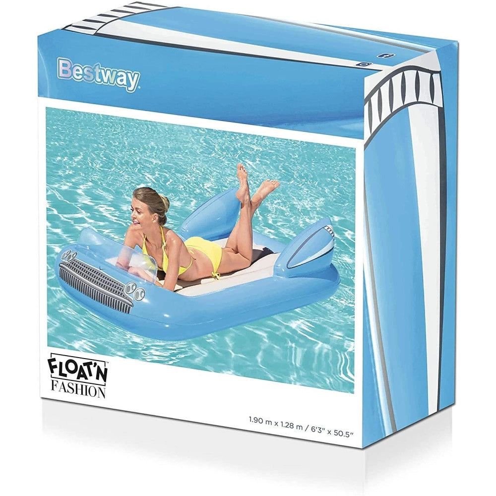 Trade Shop - Materassino Gonfiabile Convertibile A Forma Di Auto Mare Piscina 190 X 128 Cm -