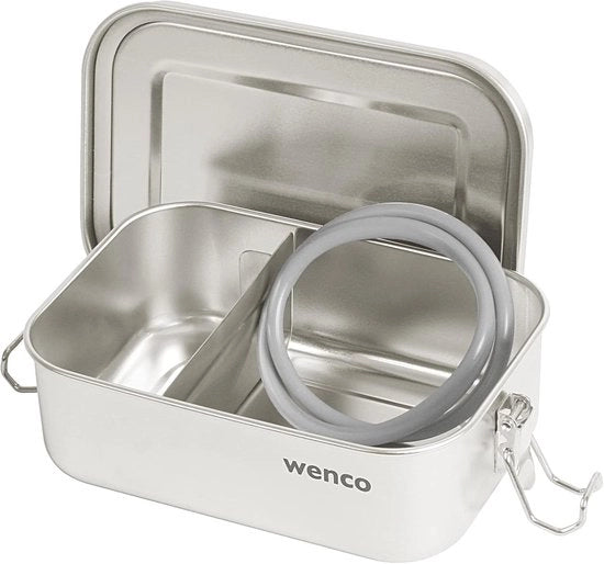 Lunchbox in acciaio inossidabile - 2 contenitori - 800 ml - argento
