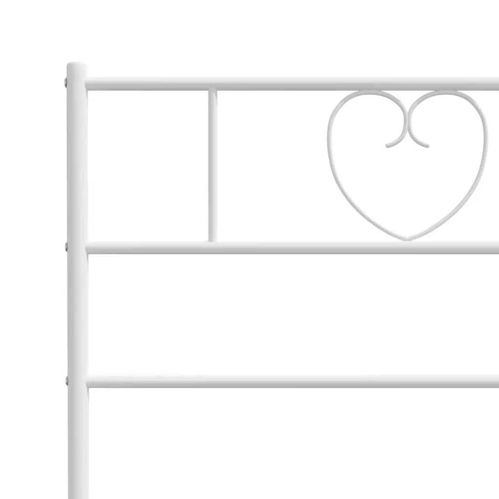 Letto matrimoniale | Letto per adulti | Giroletto con Testiera e Pediera Metallo Bianco 140x200 cm