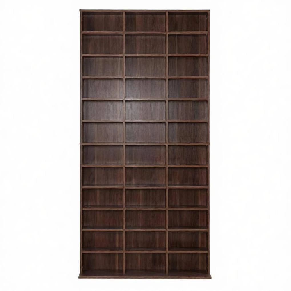 Scaffale Stand Moderno in MDF Marrone 102x23,5x195 cm per Libri, CD e Decorazioni con 36 Ripiani Regolabili