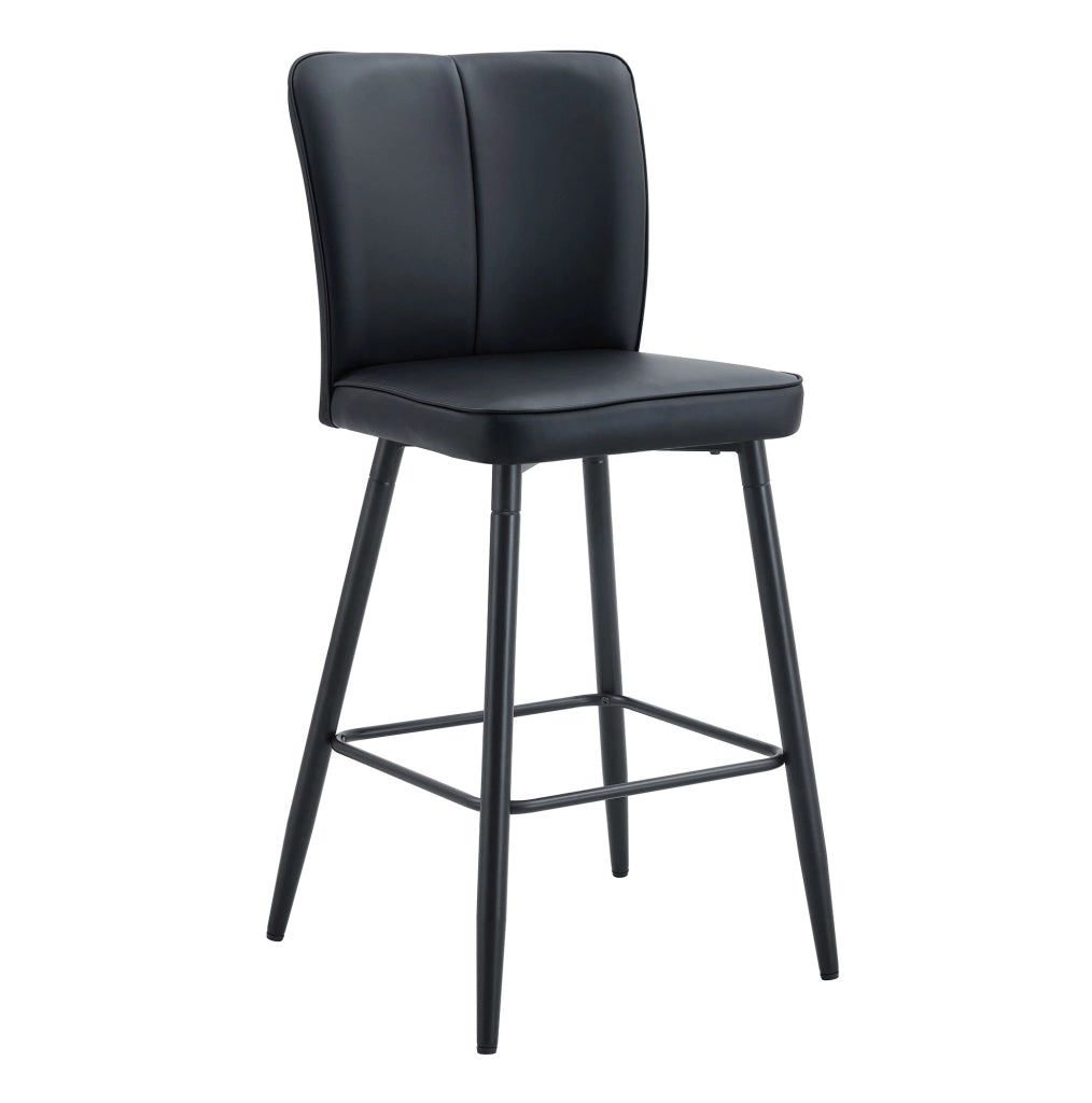Set di 2 sgabelli da bar 44x44x101 cm in metallo e PU nero con schienale