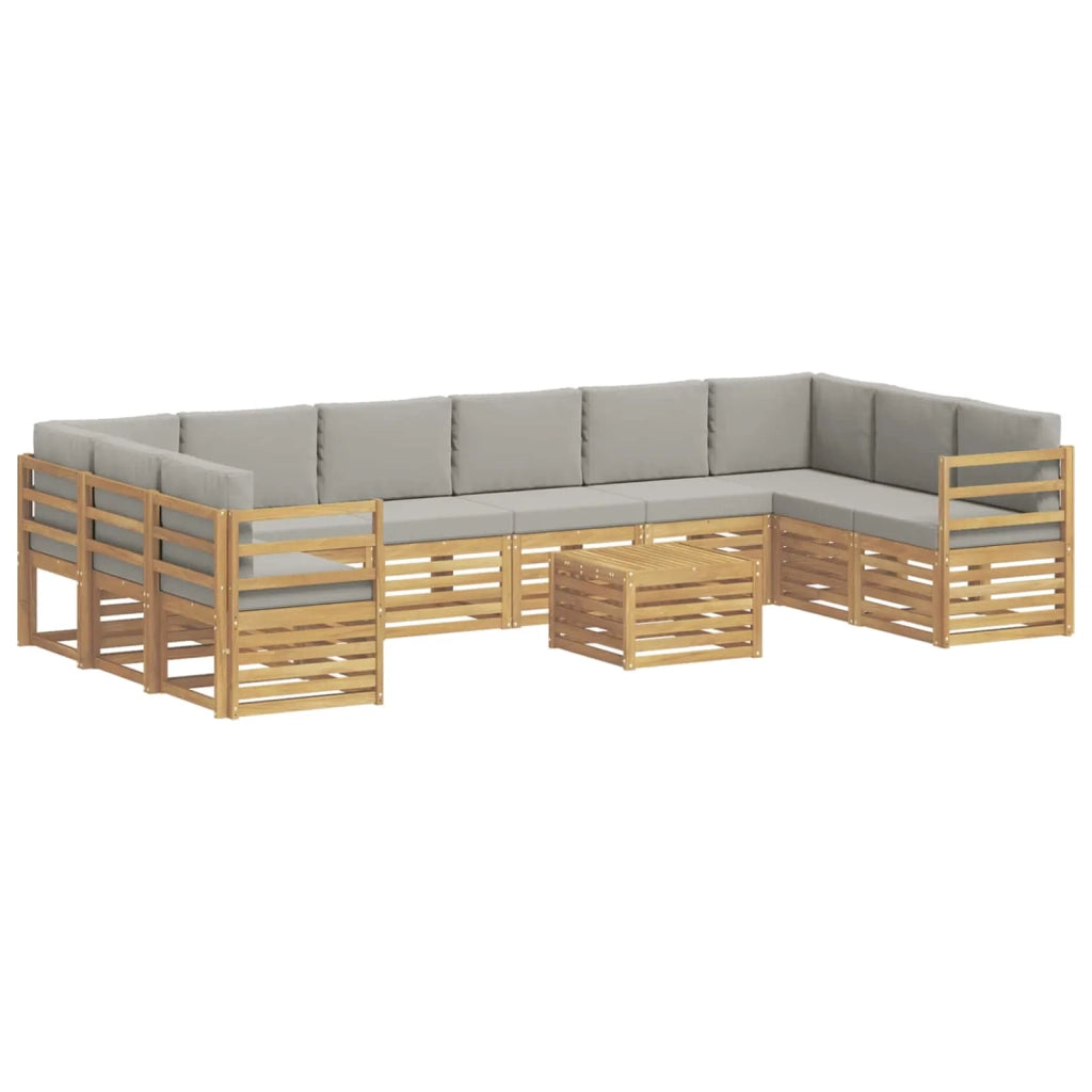 Set di divani da esterno 11 pcs Bianco e Grigio Chiaro 3392606