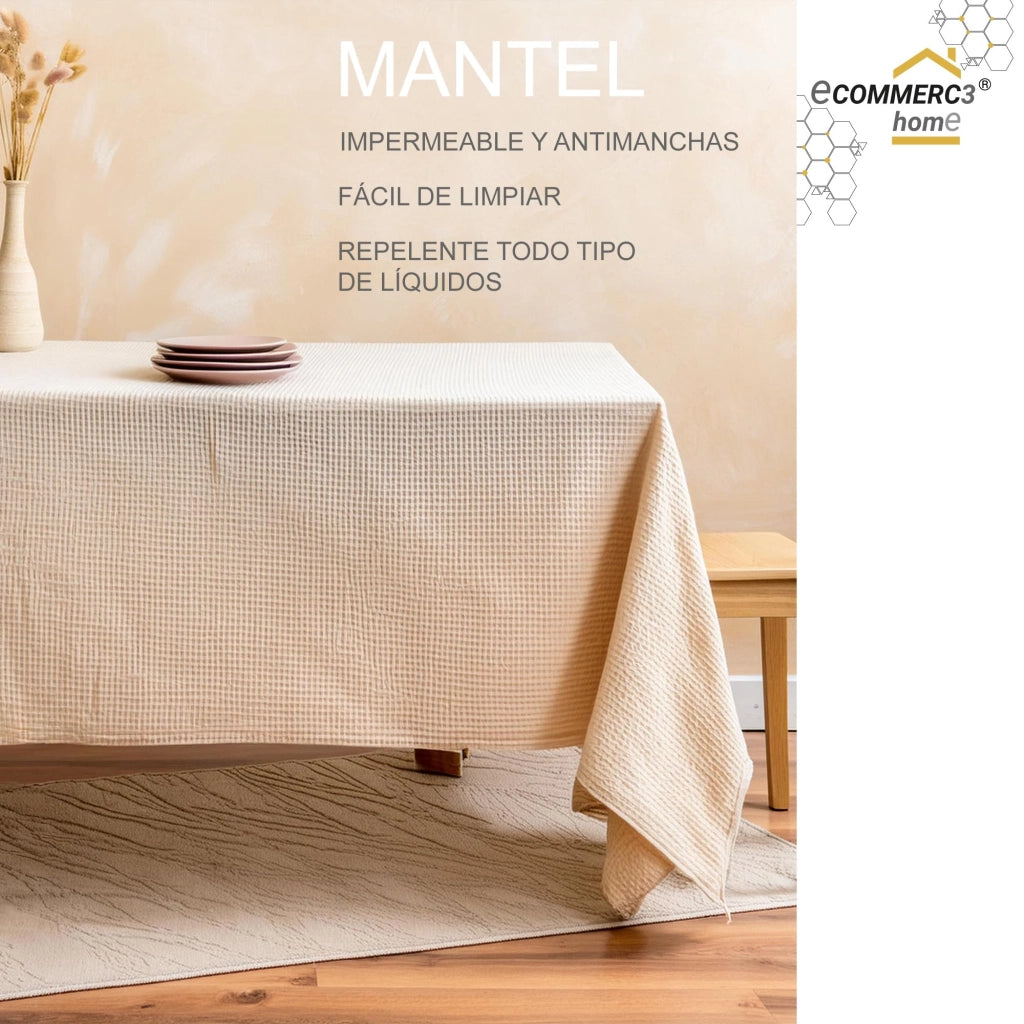 Set tavolo da pranzo, dimensioni 240x140 cm, rettangolare, idrorepellente, dal design moderno, facile da pulire