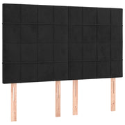 Testiera | Testata Nera 144x5x118/128 cm Velluto