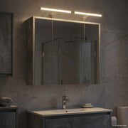 Mobiletto per specchio da bagno Grigio cemento 889162