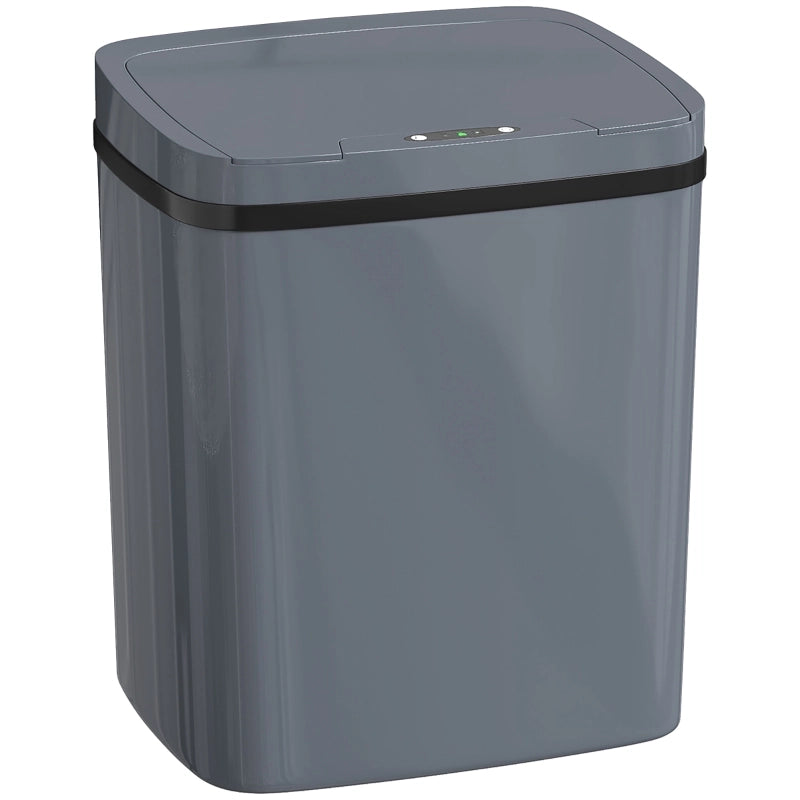 Pattumiera automatica 15 l con sensore e apertura manuale grigia per cucina bagno e camera 27.6 × 21.4 × 33.5 cm