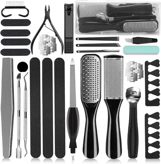 Kit di Pedicure Professionale 36 in 1, Strumenti di Pedicure, Adatto per Rimozione della Pelle Morta dei Piedi per la Curatela in Casa e in Salone