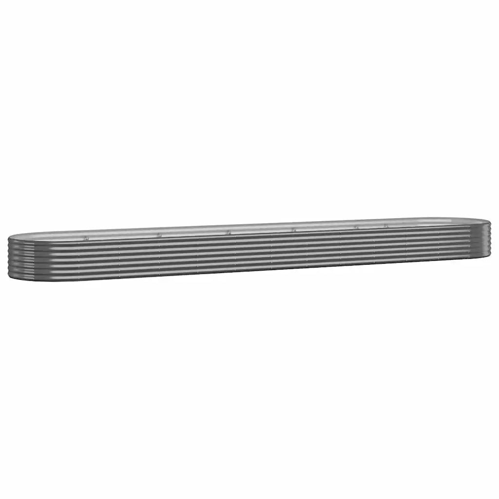 Aiuola ovale rialzata 507 x 100 x 36 cm resistente agli agenti atmosferici stile contemporaneo acciaio zincato antracite 02_0046582