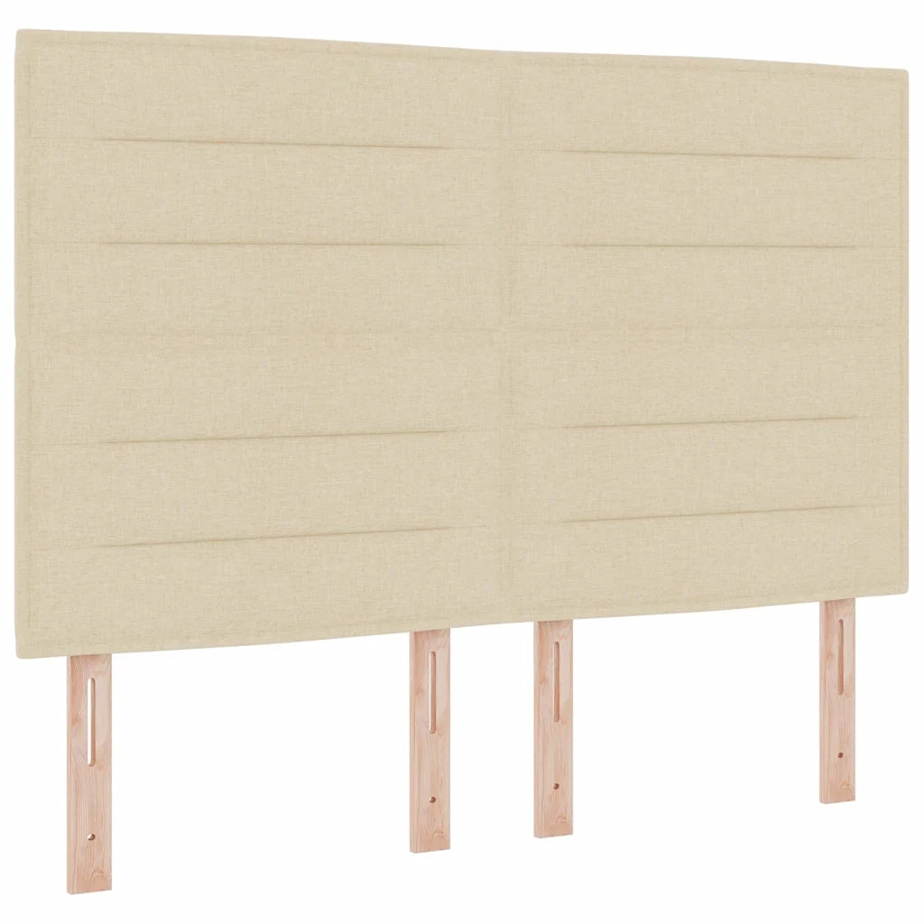 Letto a Sorgente LED con materasso Crema 160 x 200 cm Tessuto